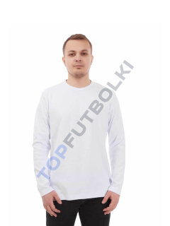 Белый мужской лонгслив с лайкрой