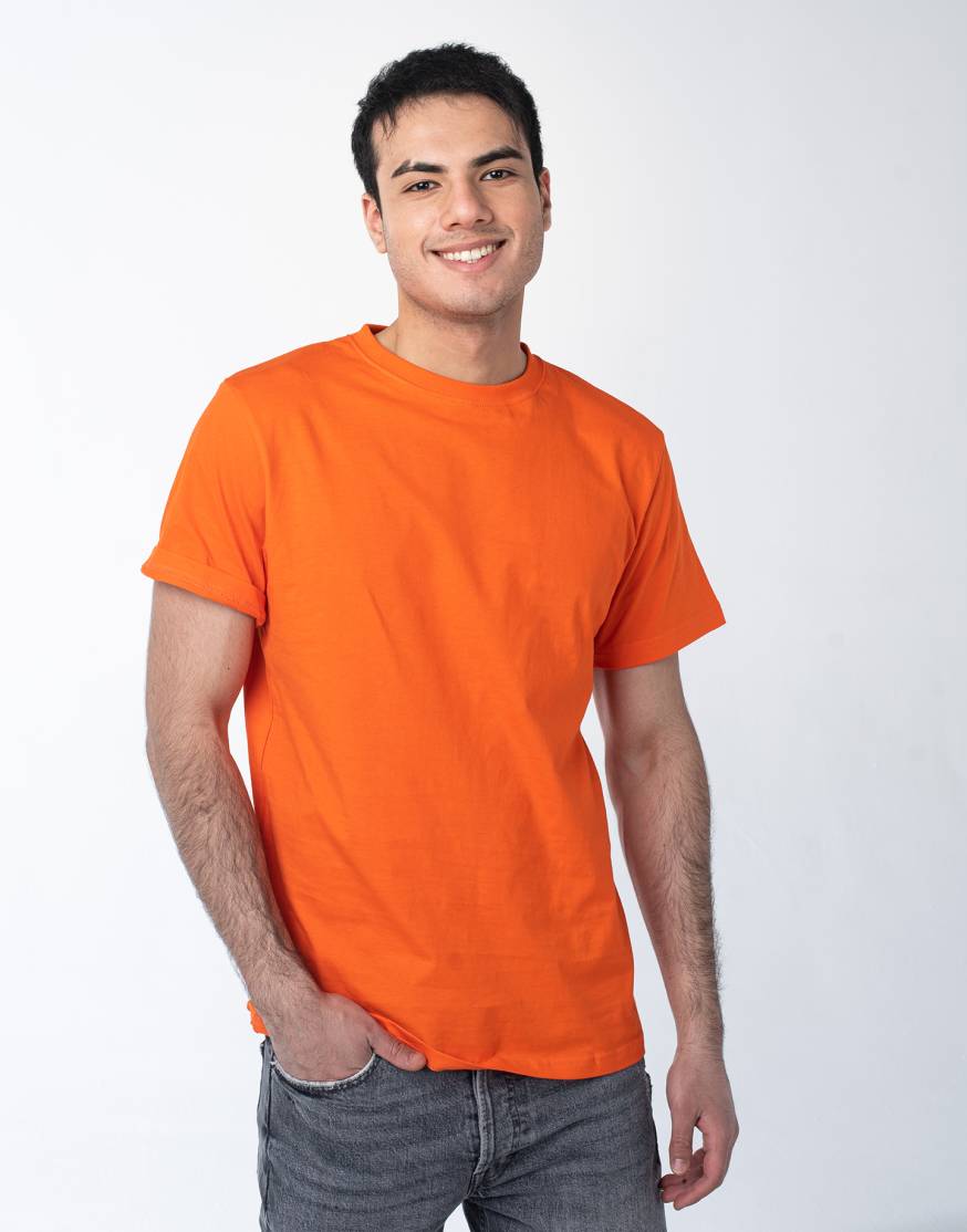 Коралловая мужская футболка оптом